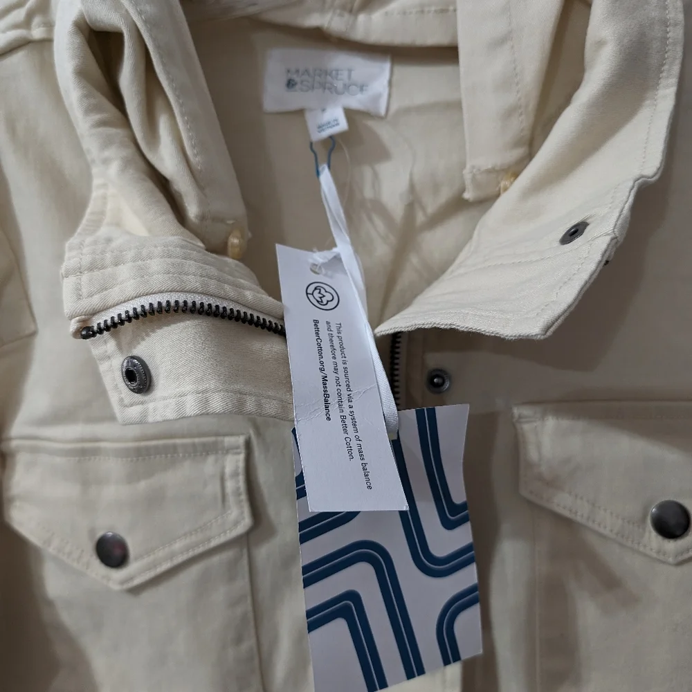 Market & Spruce Hooded Jacket Zip Front Size M NWT Kathleen - Picture 7 of 8